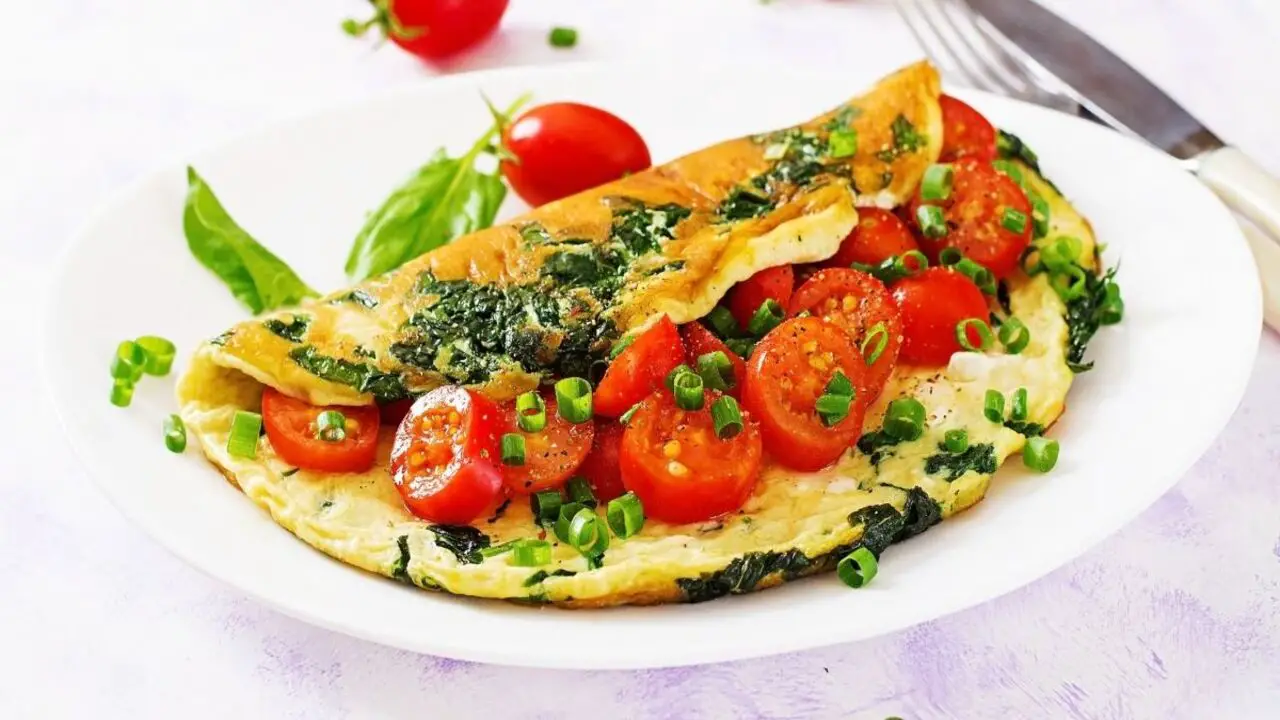Fluffy Omelets With Cherry Tomatoes