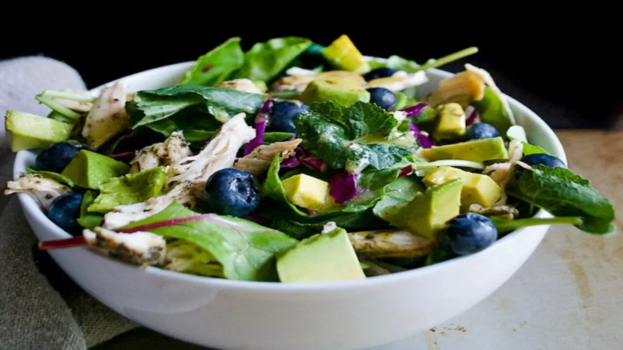 Greens, Avocado, And Blueberry Salad