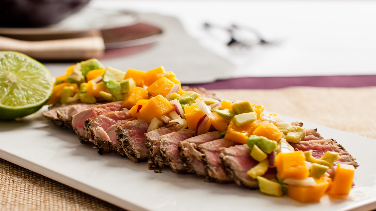 Grilled Tuna Steaks with Mango Salsa