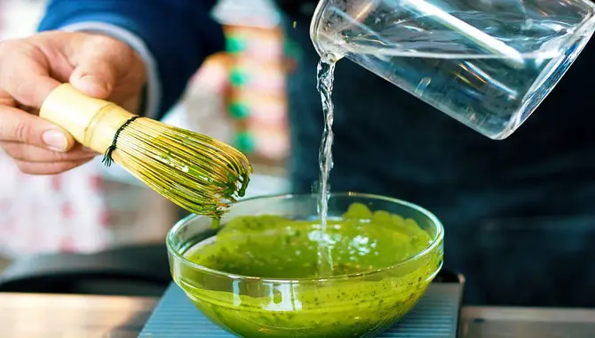 Pouring The Water Over The Matcha